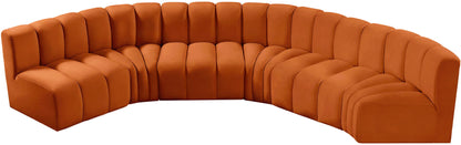 Arc - Velvet 6 Piece U-Shaped Modular Sofa