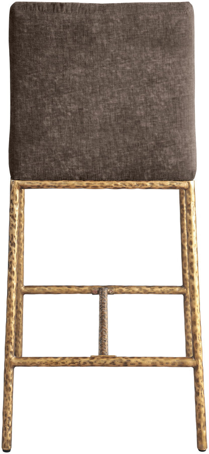 Reeves - Chenille Fabric Upholstered Counter Stool (Set of 2) - Gold Base
