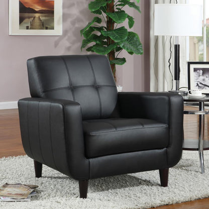 Aaron - Silla decorativa con asiento acolchado - Negro