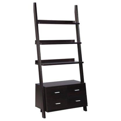 Colella - 5-Shelf Storage Ladder Bookshelf - Cappuccino