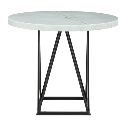 Riko - Mesa de comedor redonda con altura de mostrador - Blanco