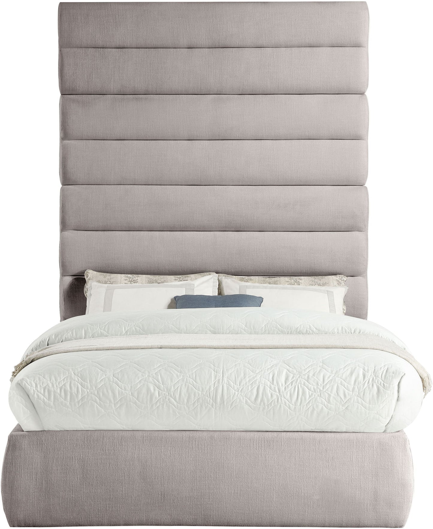Adam - Linen Fabric Bed With 89" Headboard