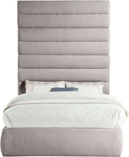 Adam - Linen Fabric Bed With 89" Headboard