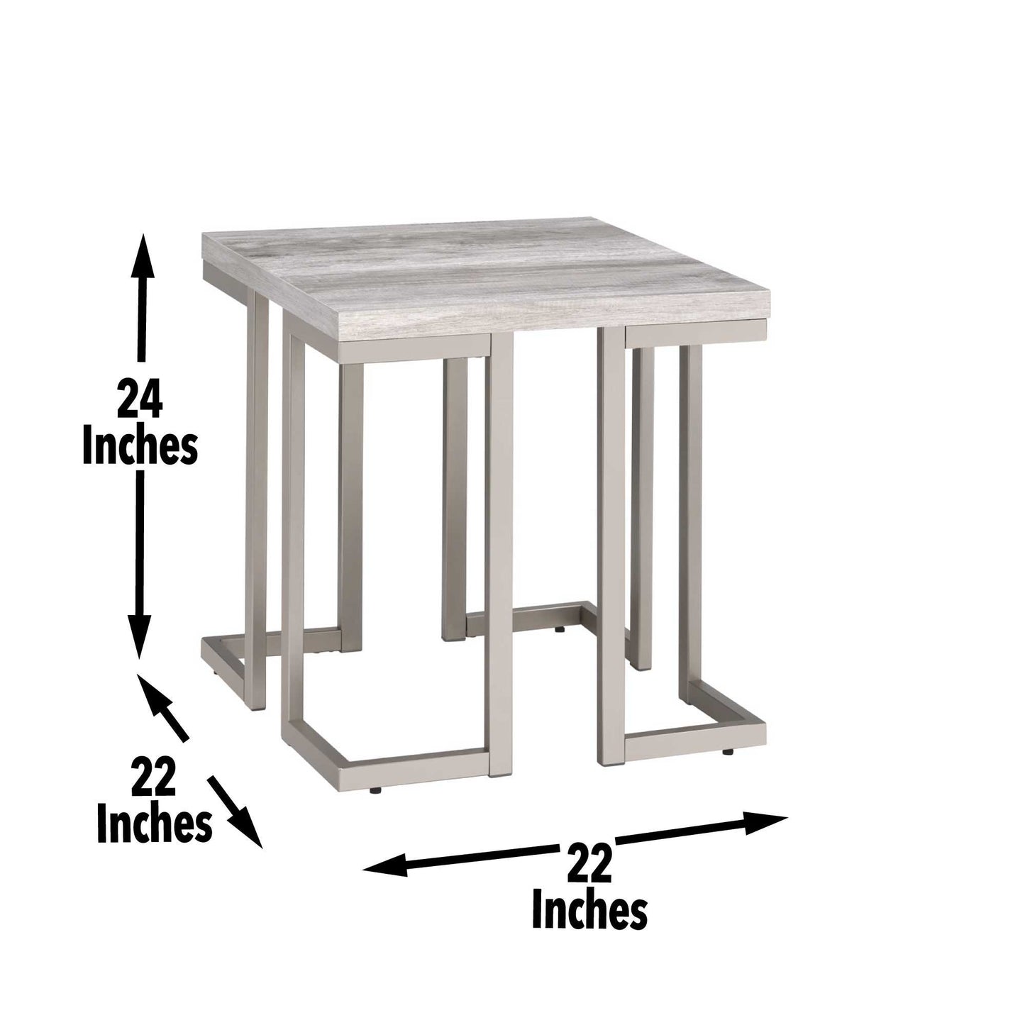 David - End Table - White