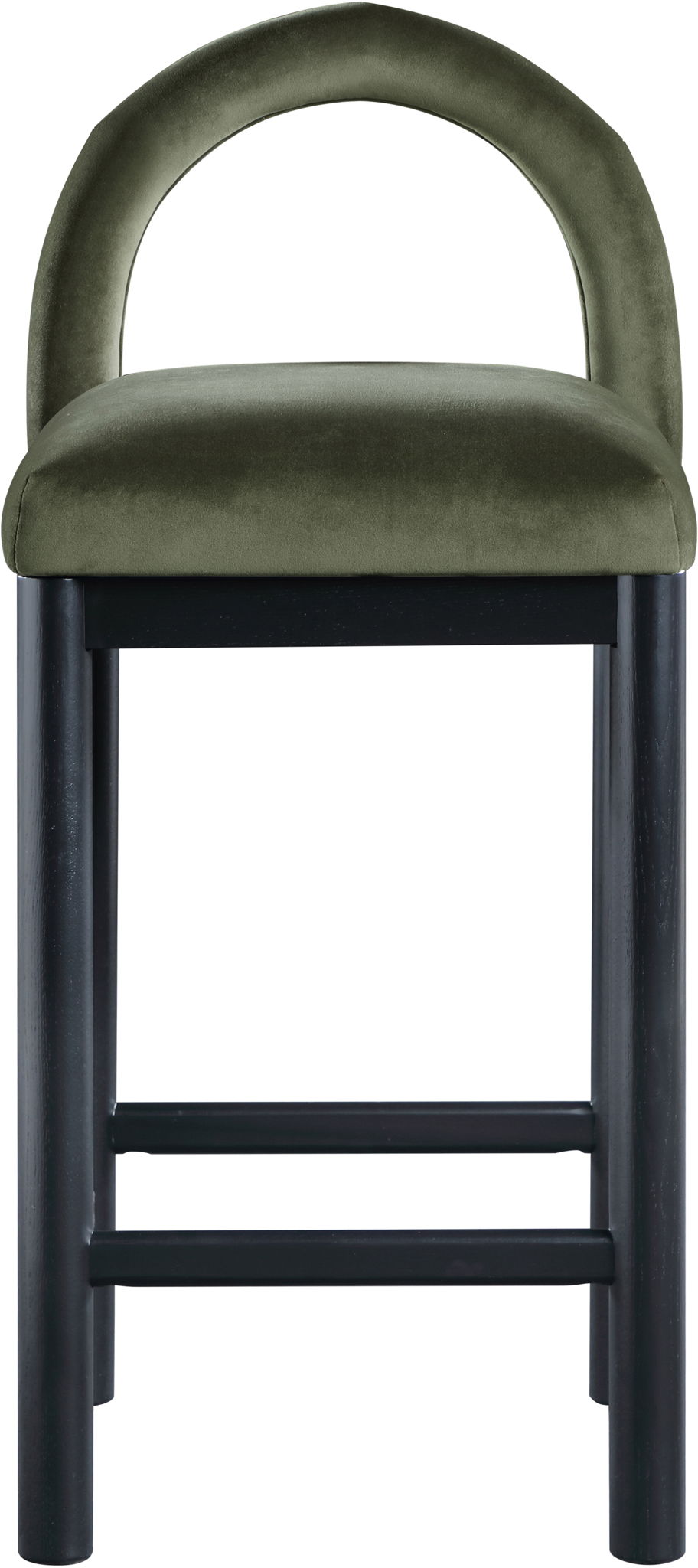 Conrad - Velvet Counter Stool With Black Legs