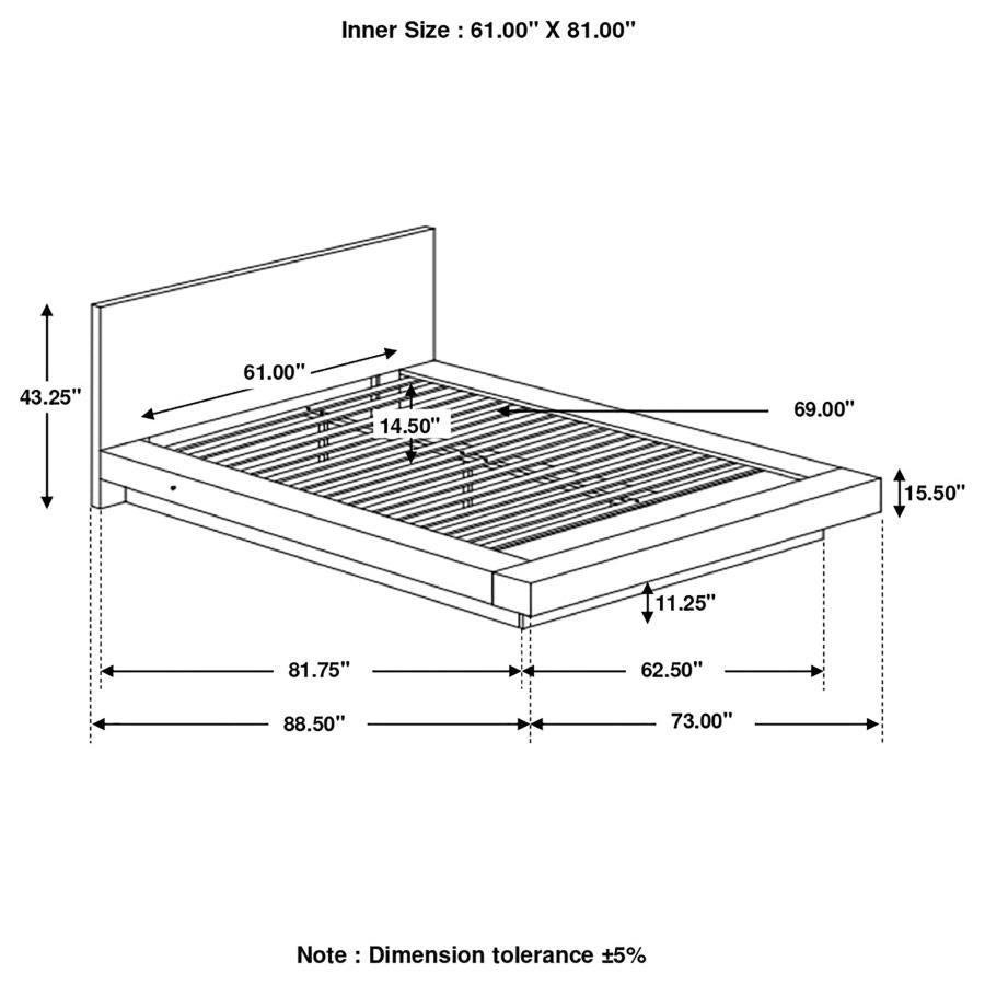 Jessica - Wood LED Panel Bed