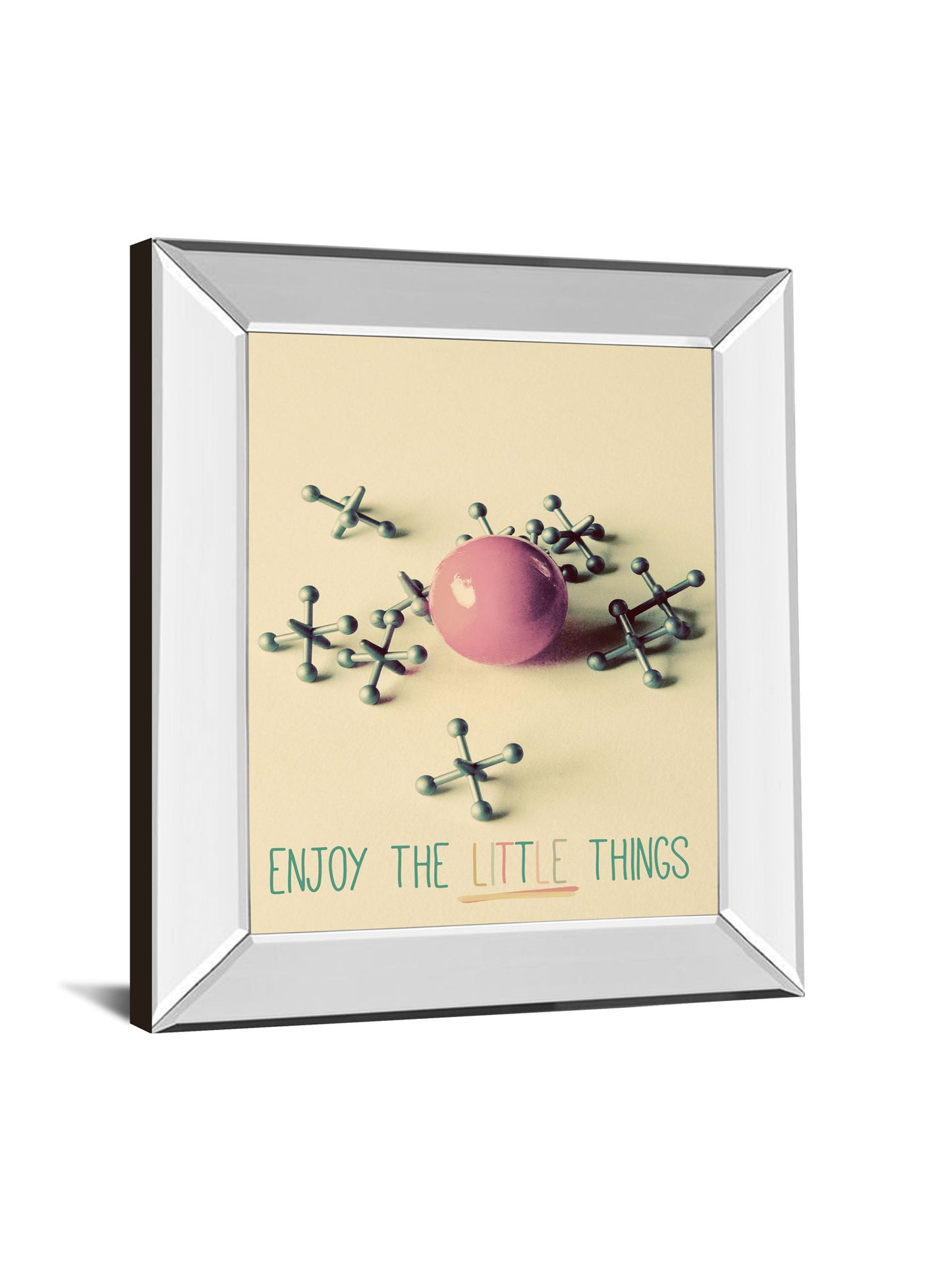 Enjoy The Little Things By Gail Peck - Mirror Framed Print Wall Art - Beige