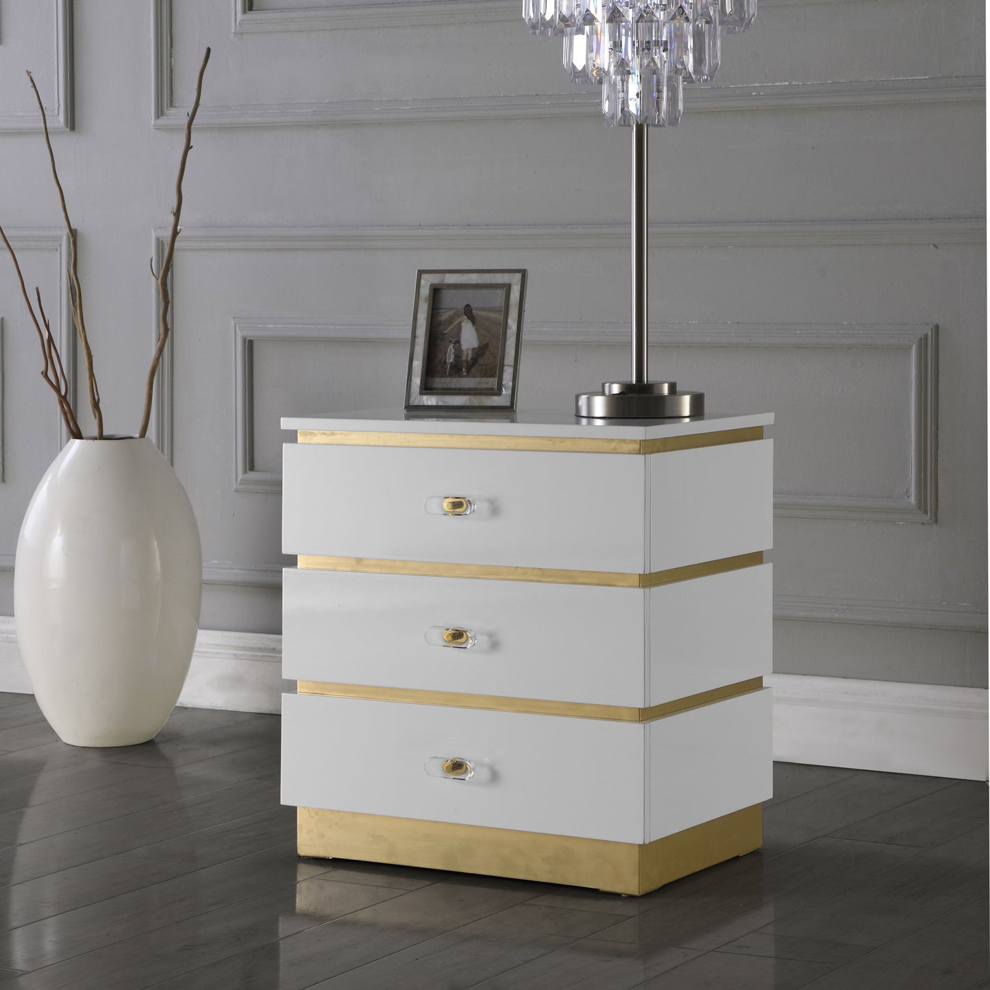 Esme - Side Table - White Lacquer