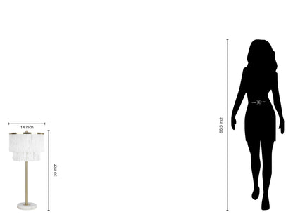 "Tassel Elegance II" Metal Table Lamp (Set of 2) - Soft Gold / White