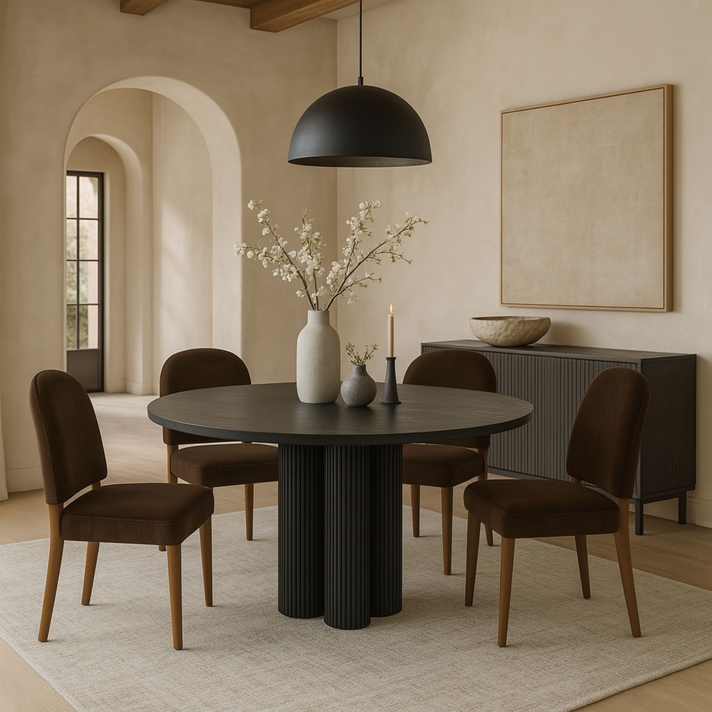 Varinelle - Velvet Dining Chair (Set of 2) - Walnut Frame