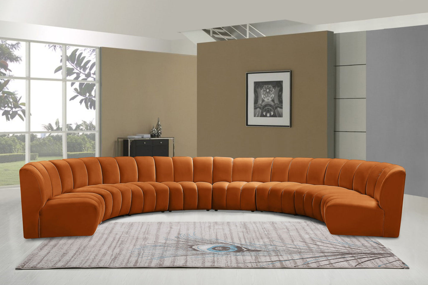 Infinity - 8 Piece Velvet Modular Sectional