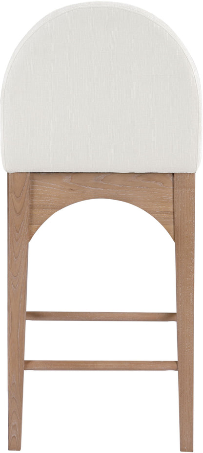 Waldorf - Chenille Stool With Natural Legs