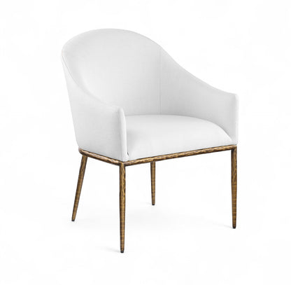 Ferro - Upholstered Dining Arm Chair With Brushed Gold Legs