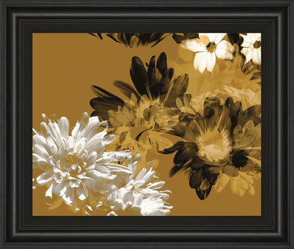 Golden Bloom I By Framed Print Wall Art - Light Brown