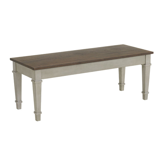 Farmington - Storage Dining Bench - Medium Brown And Washed Stone