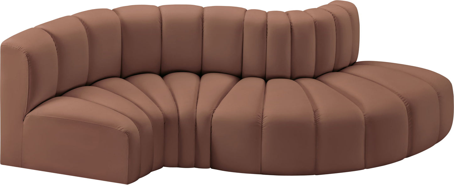 Arc - Faux Leather 4 Piece L-Shaped Modular Sofa
