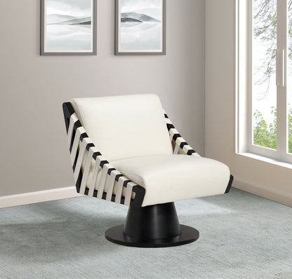 Millwin - Swivel Accent Chair With Black Base