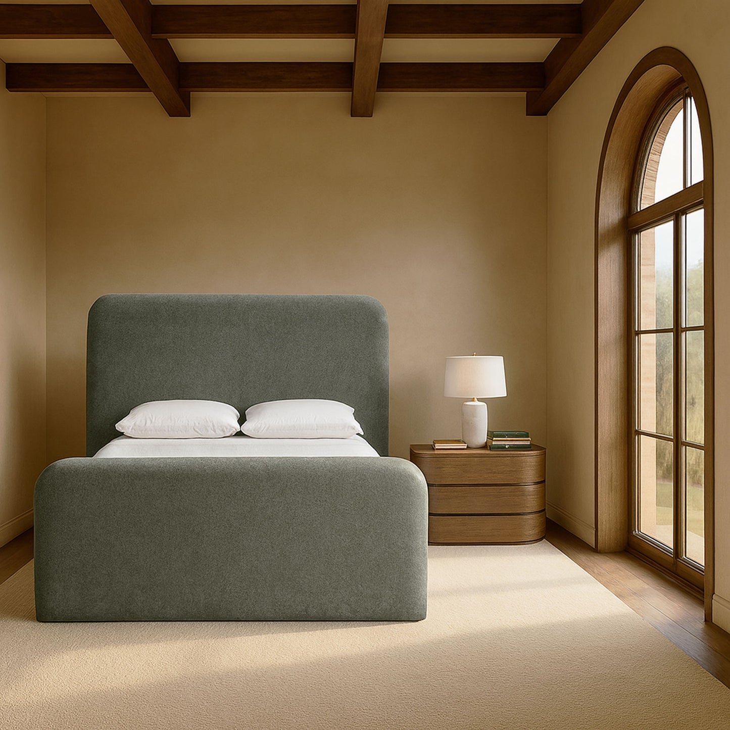 Fira - Chenille Fabric Upholstered Bed