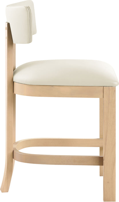 Lavrin - Vegan Leather Counter Stool (Set of 2) - Natural Base