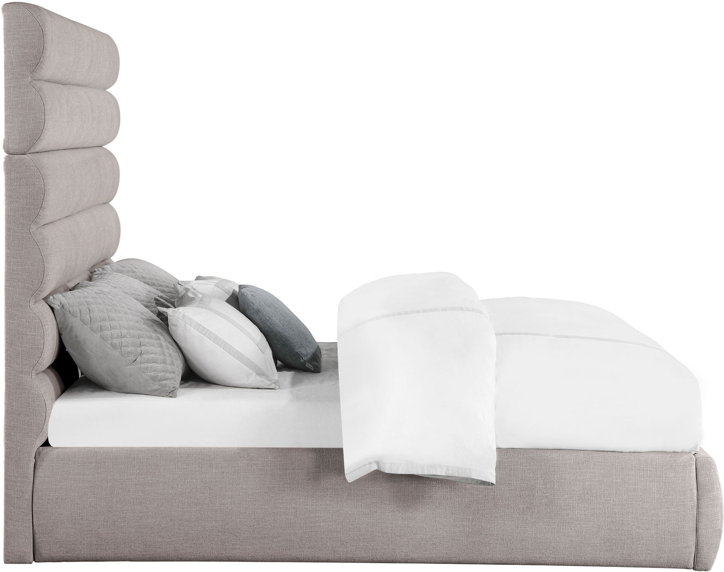 Adam - Linen Fabric Bed With 70.5" Headboard