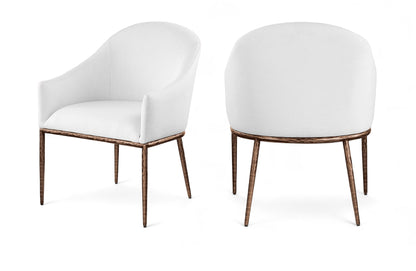 Ferro - Upholstered Dining Arm Chair With Brushed Bronze Legs