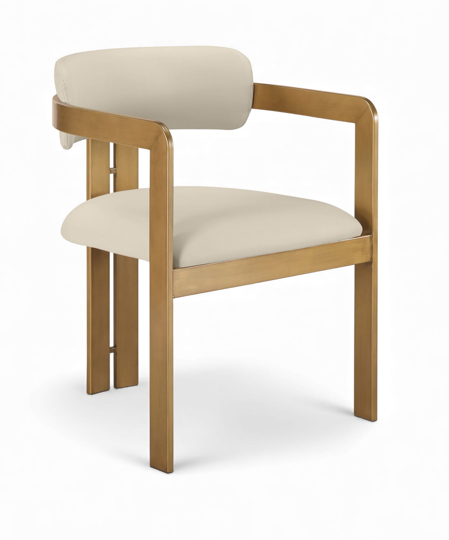 Aurum - Vegan Leather Upholstered Dining Chair With Brushed Brass Base (Set of 2)