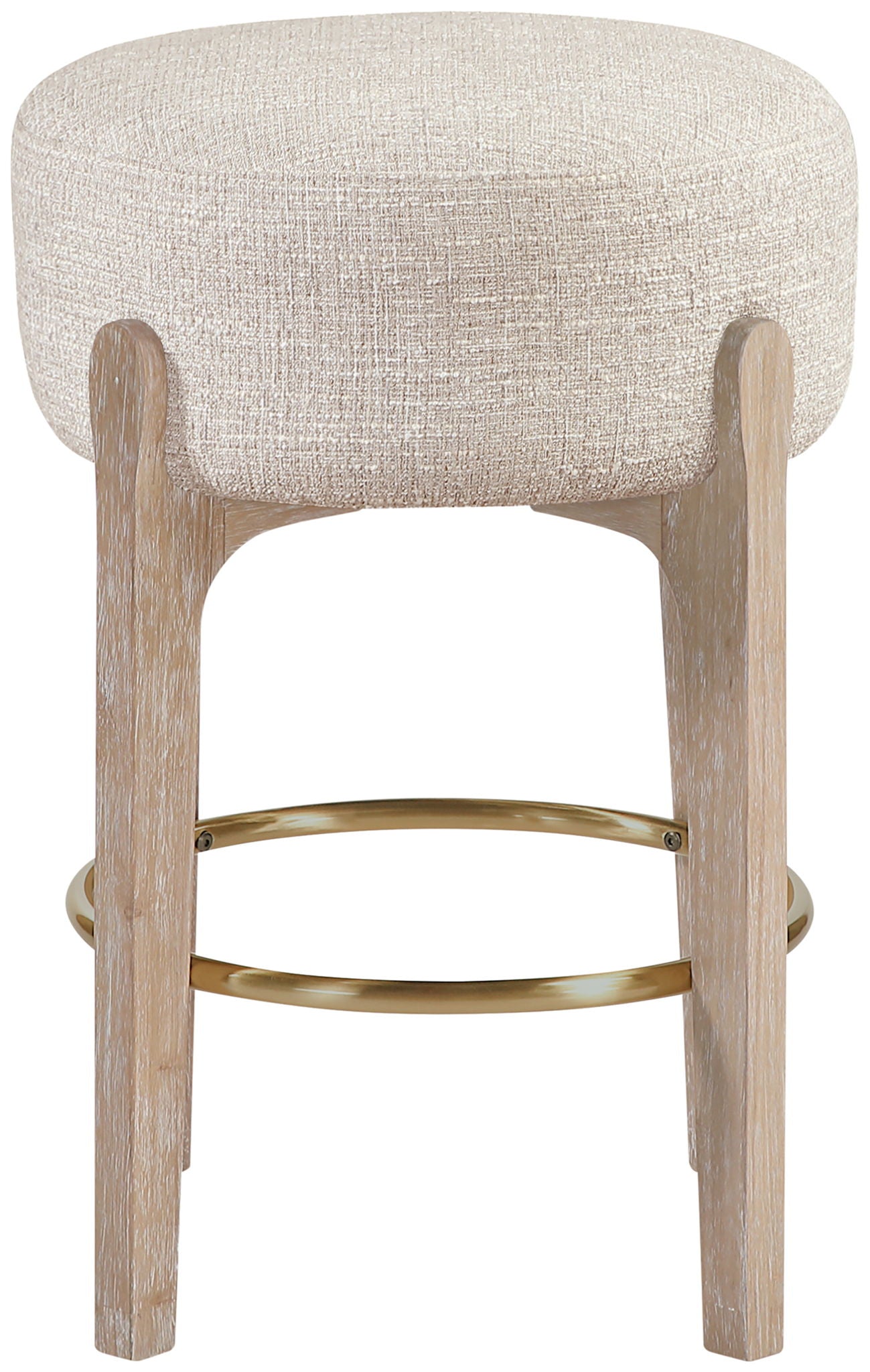 Torino - Backless Counter Stool With Brushed Natural Base (Set of 2)