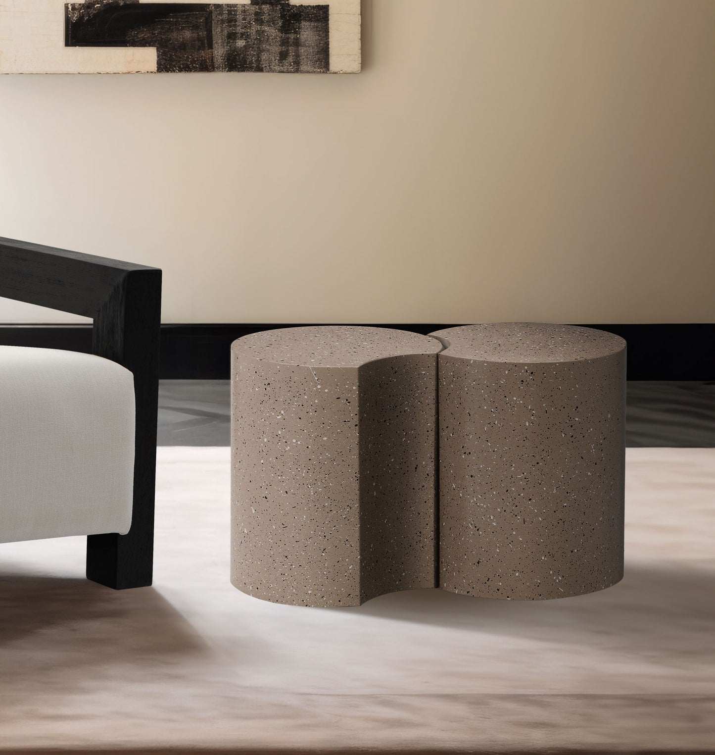 Dimple - 2 Piece Modular End Table - Terazzo Finish