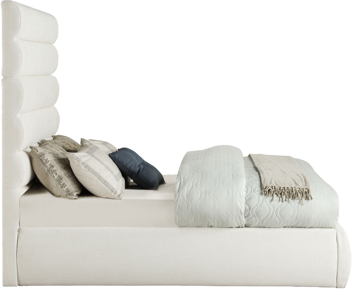 Adam - Linen Fabric Bed With 70.5" Headboard