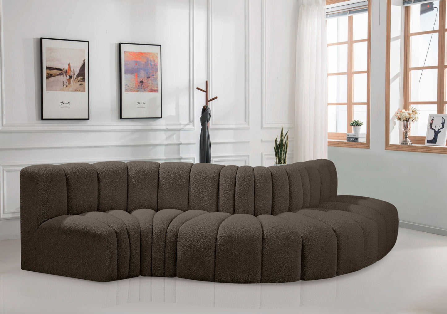 Arc - Boucle Fabric 5 Piece Modular Sofa