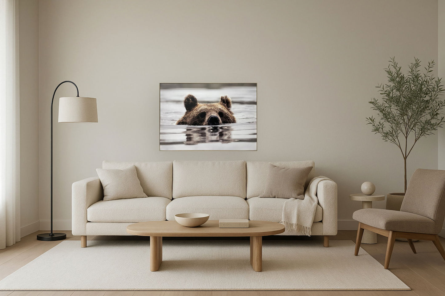 "Silent Watch" Canvas In Frame - Brown / Earthy Tones