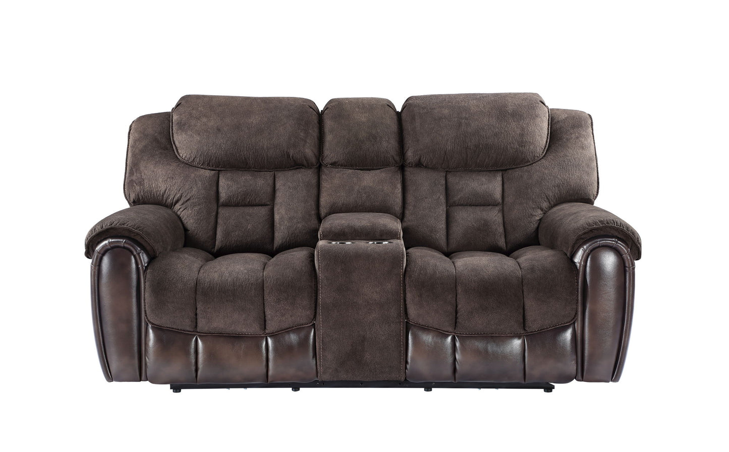 Apollo - Dual Power Console Loveseat - Black