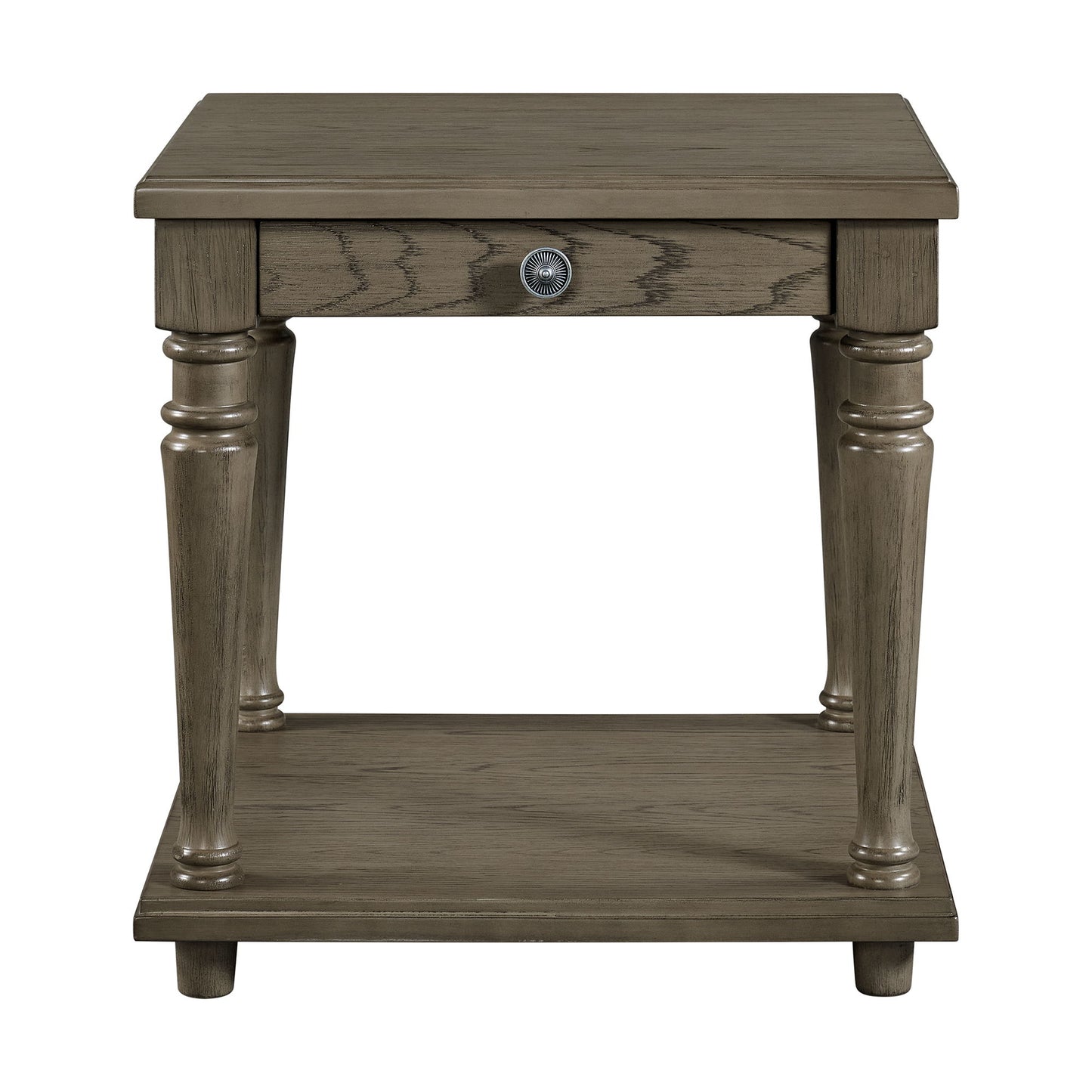 Kings Court - End Table With USB - Gray