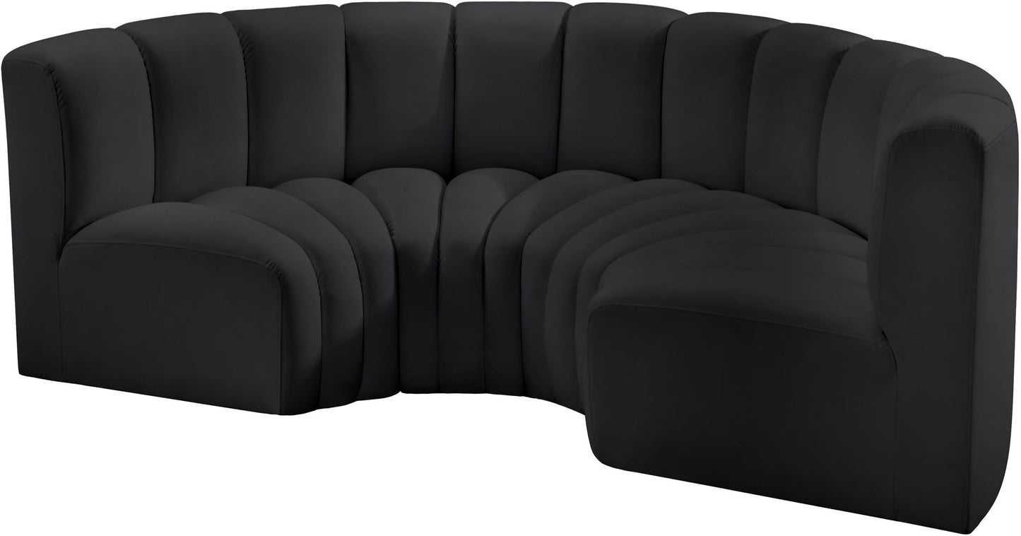 Arc - Faux Leather 4 Piece U-Shaped Modular Sofa