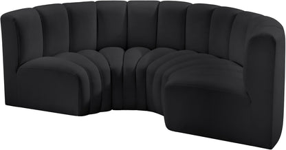 Arc - Faux Leather 4 Piece U-Shaped Modular Sofa