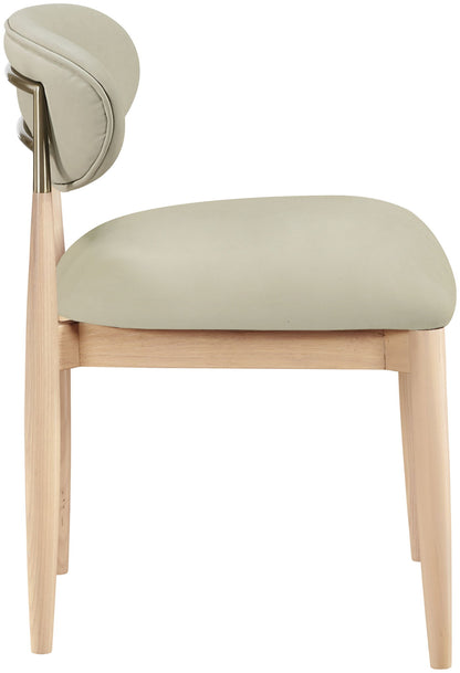 Riccio - Faux Leather Dining Side Chair (Set of 2) - Natural Frame