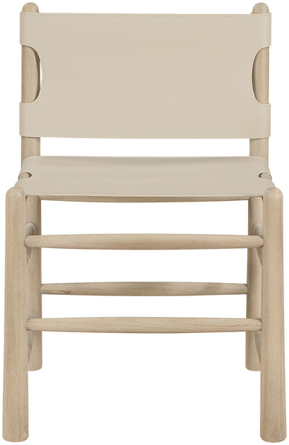 Santos - Vegan Leather Upholstered Dining Chair With Stained Natural Base (Set of 2)