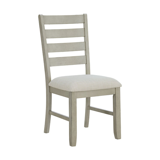 Farmington - Ladder Back Dining Side Chair (Set of 2) - Washed Stone / Light Beige