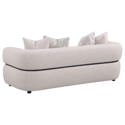Jeanette - Fabric Upholstered Round Arm Sofa Set