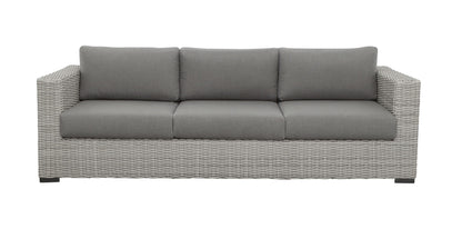 Blakley - Outdoor Sofa With Half Round Wicker - Gray