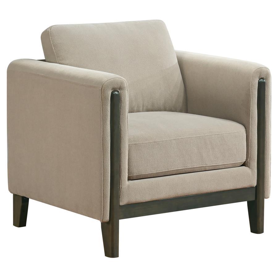 Islington - Fabric Upholstered Panel Arm Accent Chair - Taupe
