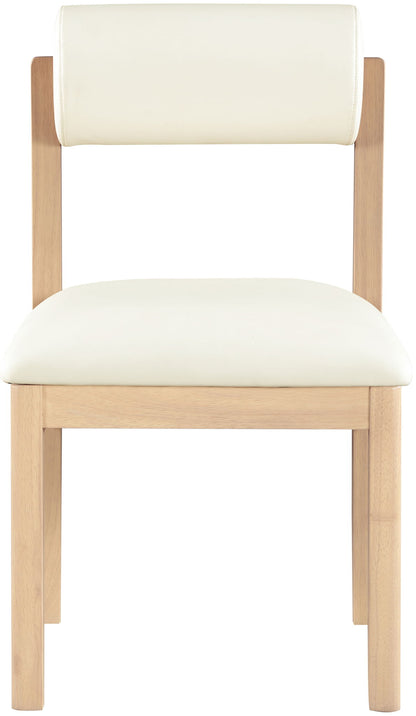 Roundhill - Faux Leather Dining Chair (Set of 2) - Natural Frame