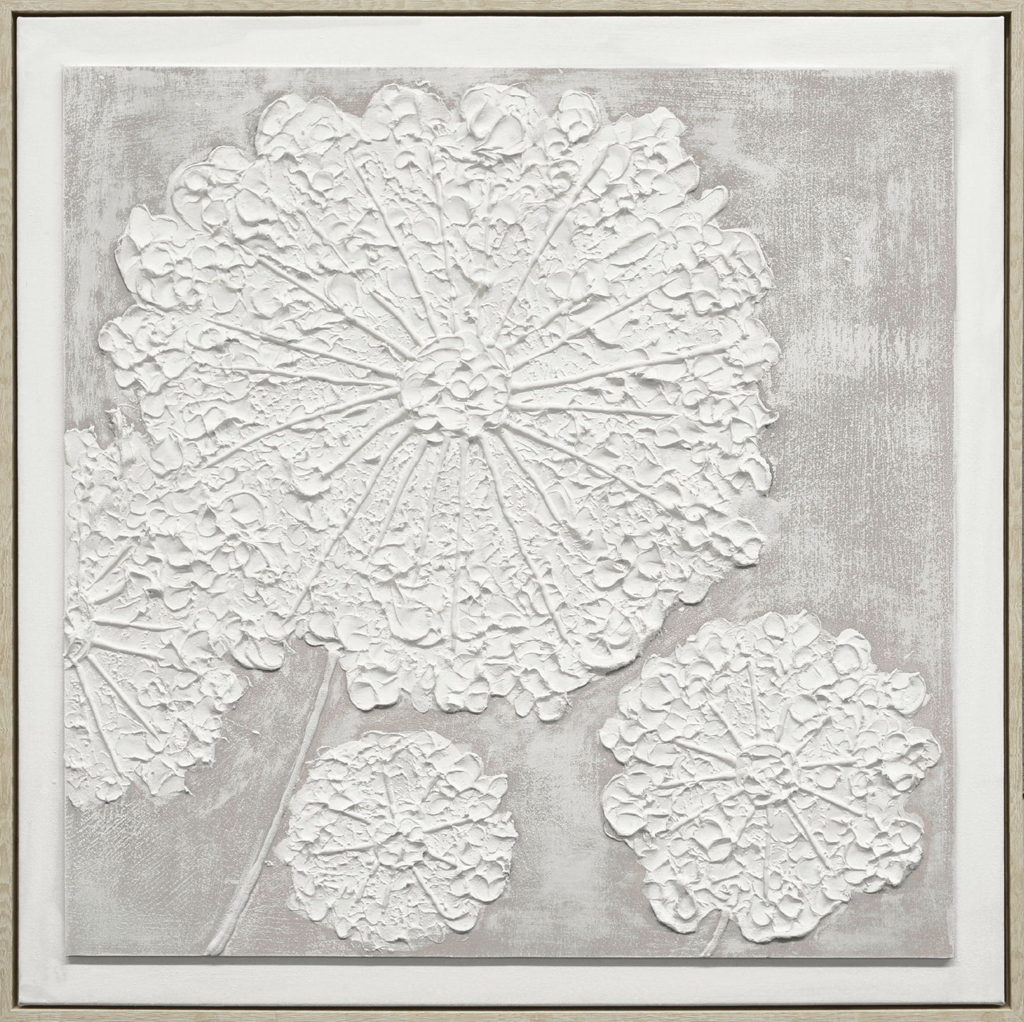 "Textured Elegance I" Hand-Painted Canvas In Frame - Neutral