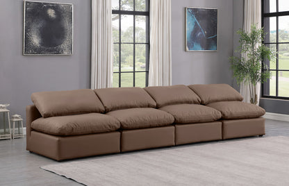 Indulge - Faux Leather 4 Seat Modular Armless Sofa