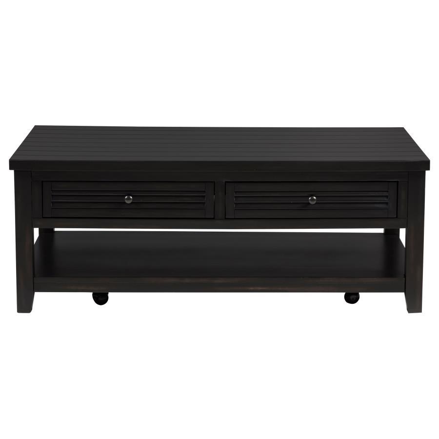 Concord - 2-Drawer Rectangular Coffee Table - Distressed Java