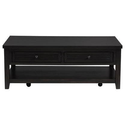 Concord - 2-Drawer Rectangular Coffee Table - Distressed Java