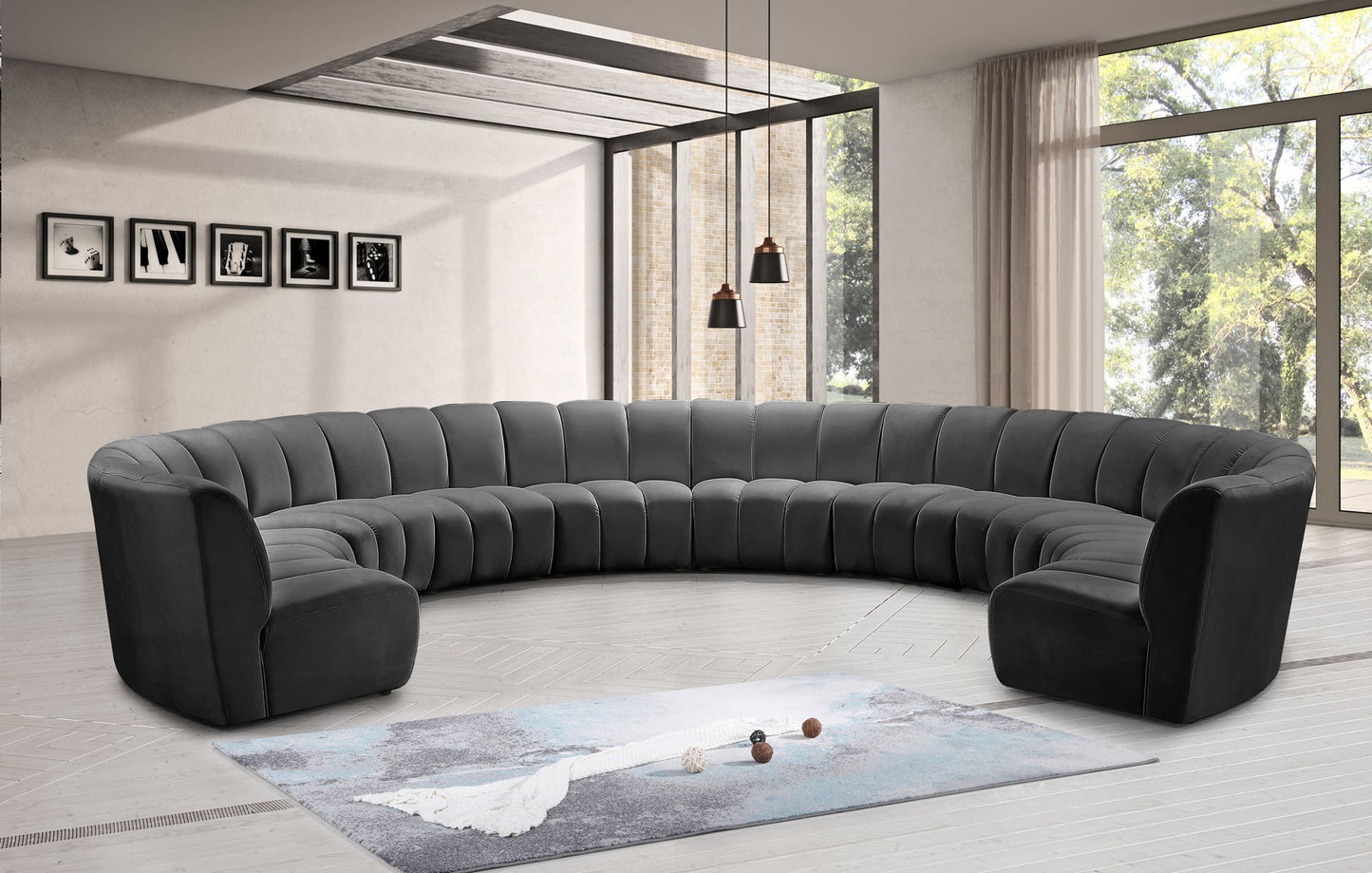 Infinity - 10 Piece Velvet Modular Sectional