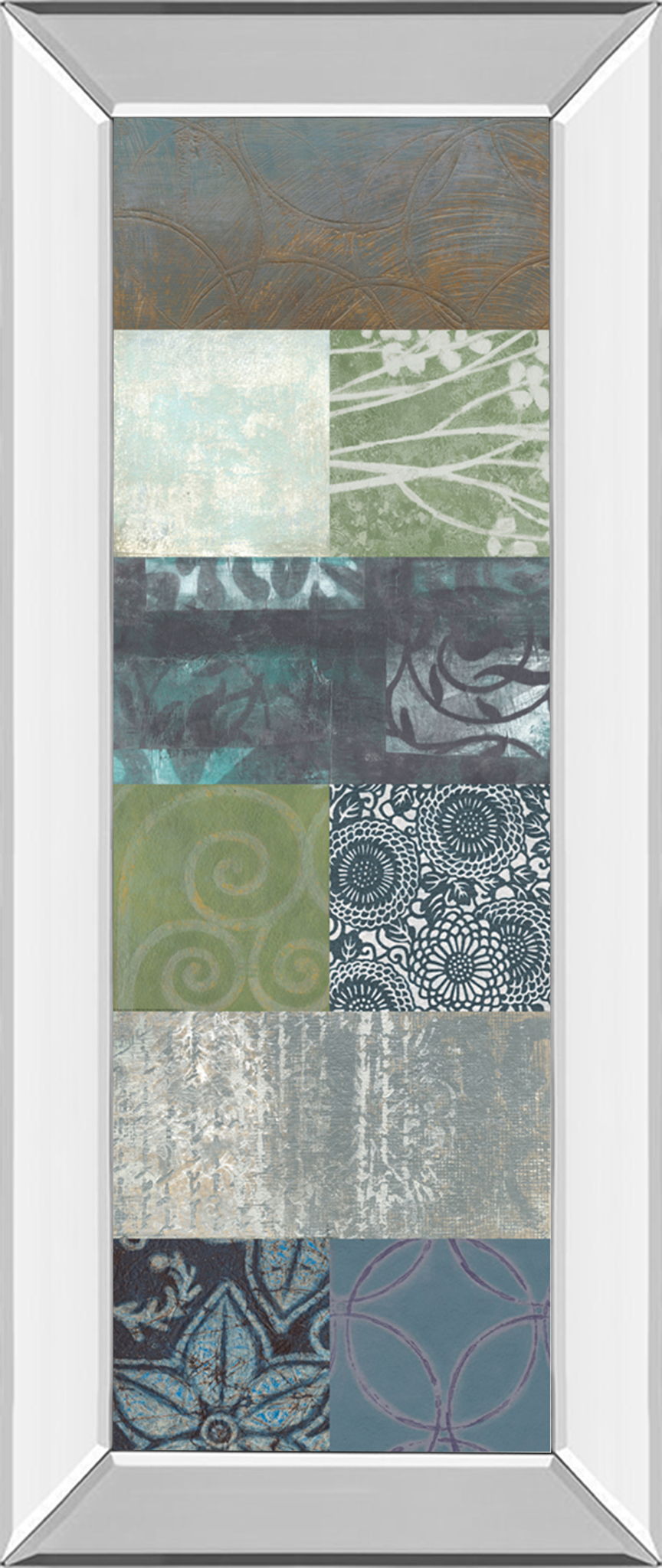 Zen Panel Il By Vision Studio - Mirror Framed Print Wall Art - Dark Gray