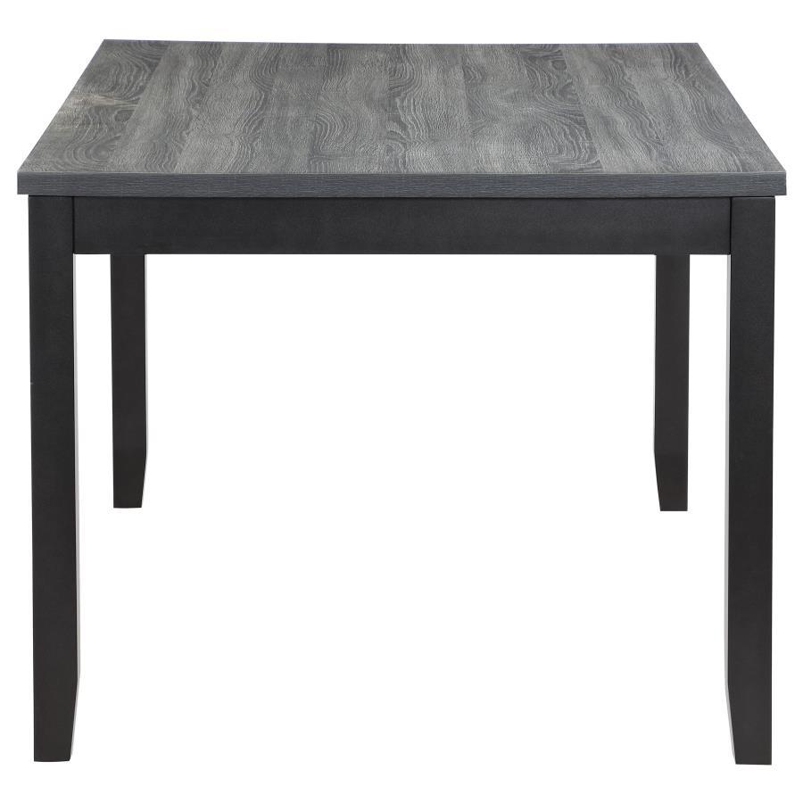 Barlow - Juego de comedor rectangular de 6 piezas - Gris y negro