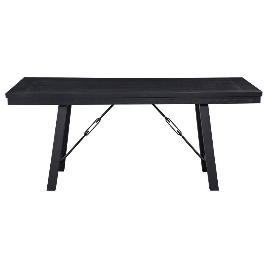 Newport - Mesa de comedor rectangular con caballete - Negro